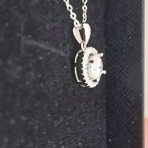 1 Carat Moissanite Sterling Silver Necklace - Picture 6 of 11